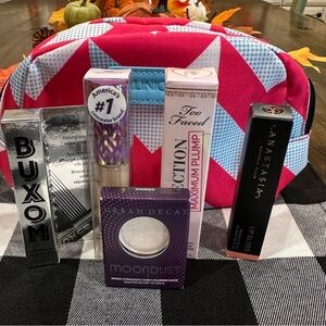 Makeup bundle assorted lipgloss eyeshadow mascara concealer with cosmetic pouch